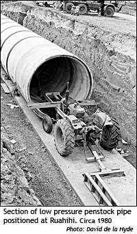 Section of low pressure penstock pipe at Ruahihi